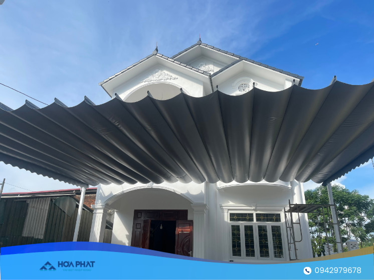 Thi công bạt che nắng mưa